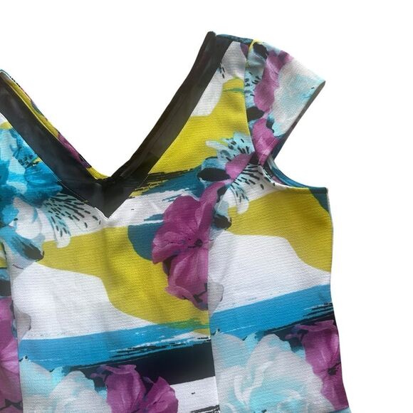 Worthington Floral V-Neck Peplum Blouse Top MT NWT - Picture 3 of 14